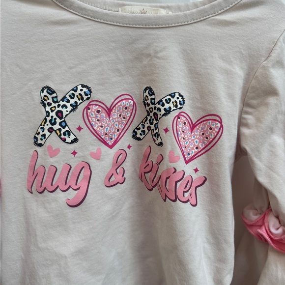 NWOT Marie Nicole 3T Girls Beige Xoxo Valentine’s Day Long Sleeve Top Blouse - Picture 5 of 5